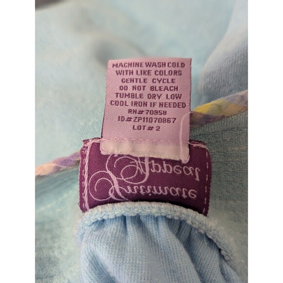 Intimate Appeal Terry Cloth Robe Housecoat XL Petite Blue Snap Front Duster S/S - Picture 11 of 11